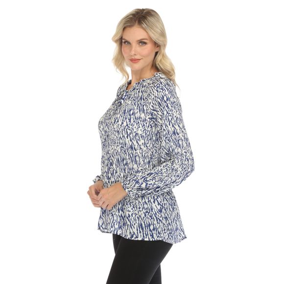 Women's Printed Peasant Chiffon Blouse - Picture 2 of 6
